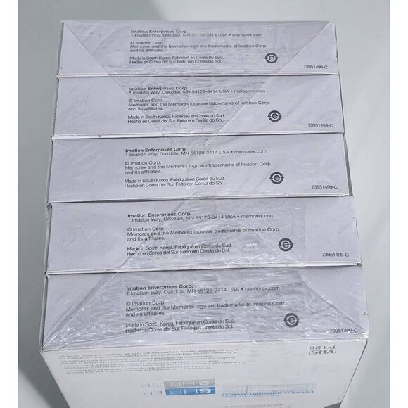 Memorex 5PK 120 Minute RV VHS Video Tape T-120 6HR EP Cassettes Blank New Media - Picture 7 of 7